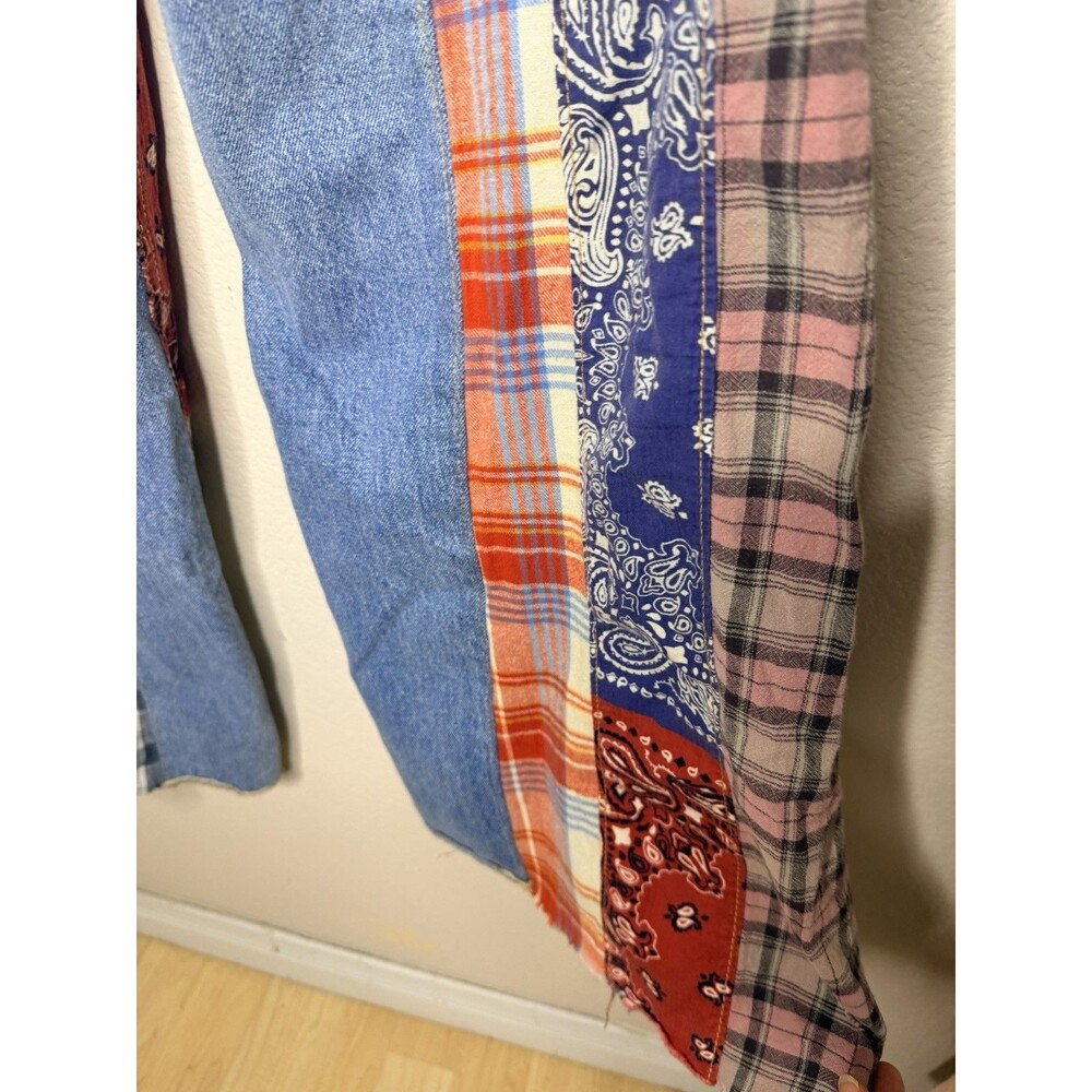 Free People Cortez Pieced Jeans We The Free Patchwork Flare Blue 27 - Picture 7 of 15